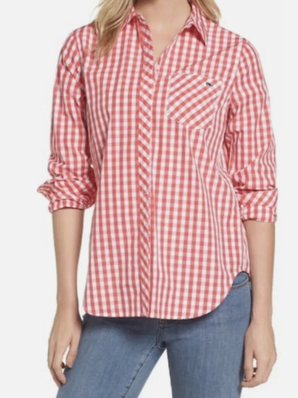 Vineyard Vines Seabreeze Red Gingham Button Down Shirt Size 0 NWOT